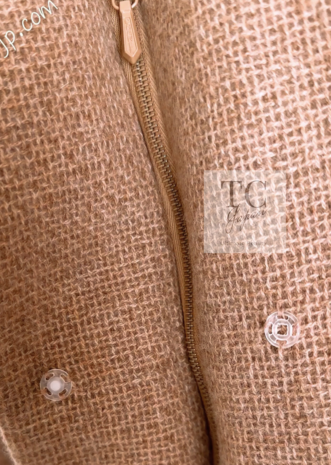 CHANEL 00A Camel Cashmere 100% Zipper Jacket 36 38 シャネル キャメル カシミア ジッパー ジャケット 即発