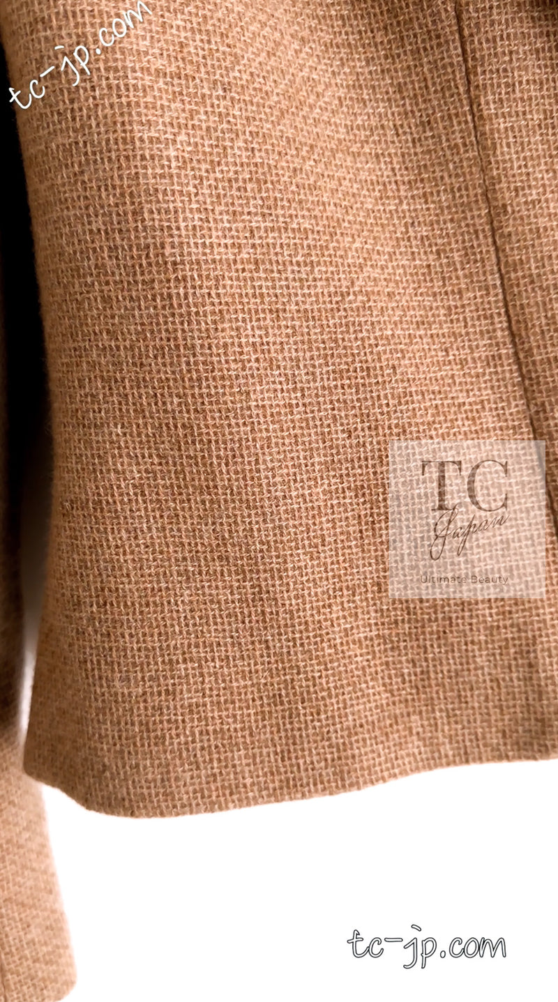 CHANEL 00A Camel Cashmere 100% Zipper Jacket 36 38 シャネル キャメル カシミア ジッパー ジャケット 即発