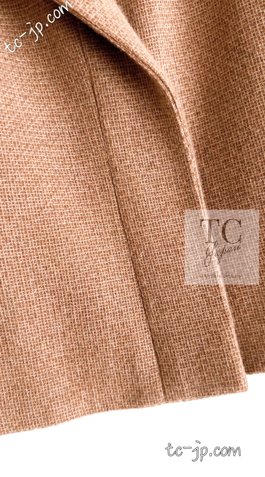 シャネル ジャケット CHANEL キャメル カシミア ジッパー 00A