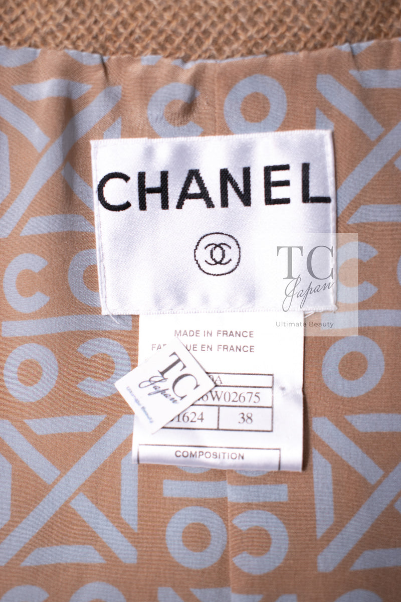 CHANEL 00A Camel Cashmere 100% Zipper Jacket 36 38 シャネル キャメル カシミア ジッパー ジャケット 即発