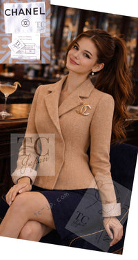 CHANEL 00A Camel Cashmere 100% Zipper Jacket 36 38 シャネル キャメル カシミア ジッパー ジャケット 即発