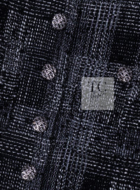 CHANEL 22PF Black White Cotton Wool Collarless Tweed Jacket 34 シャネル ブラック ホワイト コットン ウール ノーカラー ツイード ジャケット 即発