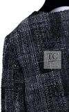 CHANEL 22PF Black White Cotton Wool Collarless Tweed Jacket 34 シャネル ブラック ホワイト コットン ウール ノーカラー ツイード ジャケット 即発