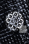 CHANEL 22PF Black White Cotton Wool Collarless Tweed Jacket 34 シャネル ブラック ホワイト コットン ウール ノーカラー ツイード ジャケット 即発