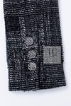 CHANEL 22PF Black White Cotton Wool Collarless Tweed Jacket 34 シャネル ブラック ホワイト コットン ウール ノーカラー ツイード ジャケット 即発