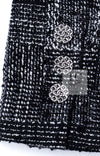 CHANEL 22PF Black White Cotton Wool Collarless Tweed Jacket 34 シャネル ブラック ホワイト コットン ウール ノーカラー ツイード ジャケット 即発