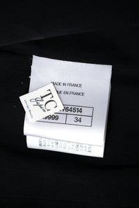 CHANEL 22PF Black White Cotton Wool Collarless Tweed Jacket 34 シャネル ブラック ホワイト コットン ウール ノーカラー ツイード ジャケット 即発