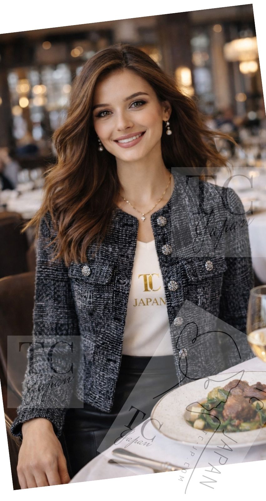 CHANEL 22PF Black White Cotton Wool Collarless Tweed Jacket 34 シャネル ブラック ホワイト コットン ウール ノーカラー ツイード ジャケット 即発