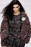 CHANEL 22PF Black White Cotton Wool Collarless Tweed Jacket 34 シャネル ブラック ホワイト コットン ウール ノーカラー ツイード ジャケット 即発