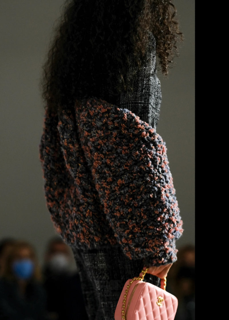 CHANEL 22PF Black White Cotton Wool Collarless Tweed Jacket 34 シャネル ブラック ホワイト コットン ウール ノーカラー ツイード ジャケット 即発