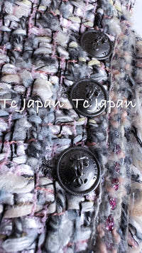 CHANEL 04A Gray Pink Lavender Multi Color Tweed Jacket 38 シャネル グレー ピンク ラベンダー マルチカラー ツイード ジャケット 即発