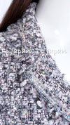 CHANEL 04A Gray Pink Lavender Multi Color Tweed Jacket 38 シャネル グレー ピンク ラベンダー マルチカラー ツイード ジャケット 即発
