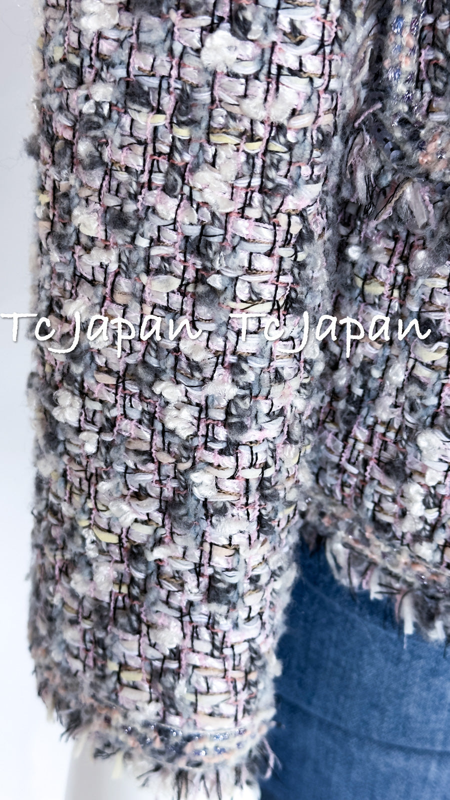 CHANEL 04A Gray Pink Lavender Multi Color Tweed Jacket 38 シャネル グレー ピンク ラベンダー マルチカラー ツイード ジャケット 即発