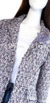 CHANEL 04A Gray Pink Lavender Multi Color Tweed Jacket 38 シャネル グレー ピンク ラベンダー マルチカラー ツイード ジャケット 即発