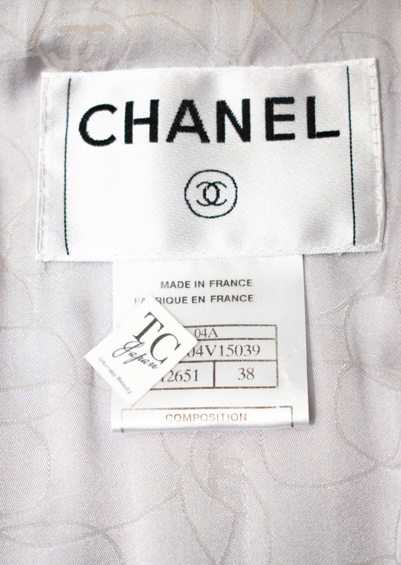CHANEL 04A Gray Pink Lavender Multi Color Tweed Jacket 38 シャネル グレー ピンク ラベンダー マルチカラー ツイード ジャケット 即発