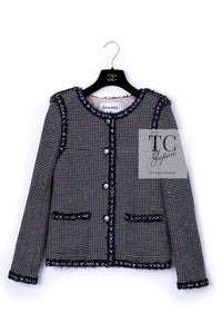 CHANEL 16S Black Multicolor Epaulettes Trimming Jacket 34 36 シャネル ブラック マルチカラー 肩章 ココマーク ボタン ジャケット 即発