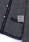 CHANEL 16S Black Multicolor Epaulettes Trimming Jacket 34 36 シャネル ブラック マルチカラー 肩章 ココマーク ボタン ジャケット 即発