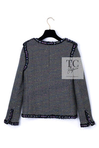 CHANEL 16S Black Multicolor Epaulettes Trimming Jacket 34 36 シャネル ブラック マルチカラー 肩章 ココマーク ボタン ジャケット 即発