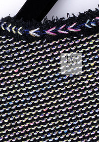 CHANEL 16S Black Multicolor Epaulettes Trimming Jacket 34 36 シャネル ブラック マルチカラー 肩章 ココマーク ボタン ジャケット 即発