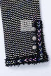 CHANEL 16S Black Multicolor Epaulettes Trimming Jacket 34 36 シャネル ブラック マルチカラー 肩章 ココマーク ボタン ジャケット 即発