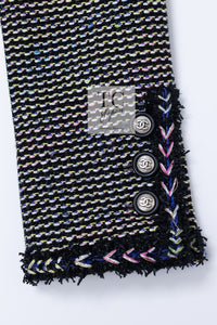 CHANEL 16S Black Multicolor Epaulettes Trimming Jacket 34 36 シャネル ブラック マルチカラー 肩章 ココマーク ボタン ジャケット 即発