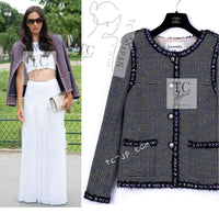 CHANEL 16S Black Multicolor Epaulettes Trimming Jacket 34 36 シャネル ブラック マルチカラー 肩章 ココマーク ボタン ジャケット 即発