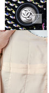 CHANEL 16S Black Multicolor Epaulettes Trimming Jacket 34 36 シャネル ブラック マルチカラー 肩章 ココマーク ボタン ジャケット 即発