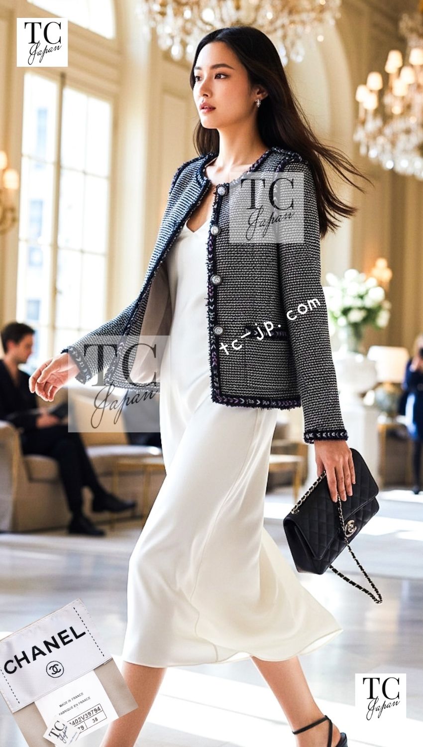 CHANEL 16S Black Multicolor Epaulettes Trimming Jacket 34 36 シャネル ブラック マルチカラー 肩章 ココマーク ボタン ジャケット 即発