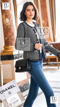 CHANEL 16S Black Multicolor Epaulettes Trimming Jacket 34 36 シャネル ブラック マルチカラー 肩章 ココマーク ボタン ジャケット 即発