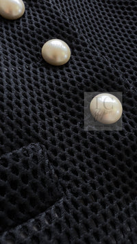 CHANEL 13S Black Pearl Button Mesh Jacket 38 シャネル ブラック パール ボタン メッシュ ジャケット 即発