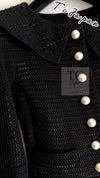 CHANEL 13S Black Pearl Button Mesh Jacket 38 シャネル ブラック パール ボタン メッシュ ジャケット 即発