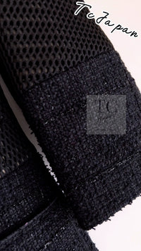 CHANEL 13S Black Pearl Button Mesh Jacket 38 シャネル ブラック パール ボタン メッシュ ジャケット 即発
