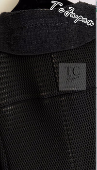 CHANEL 13S Black Pearl Button Mesh Jacket 38 シャネル ブラック パール ボタン メッシュ ジャケット 即発