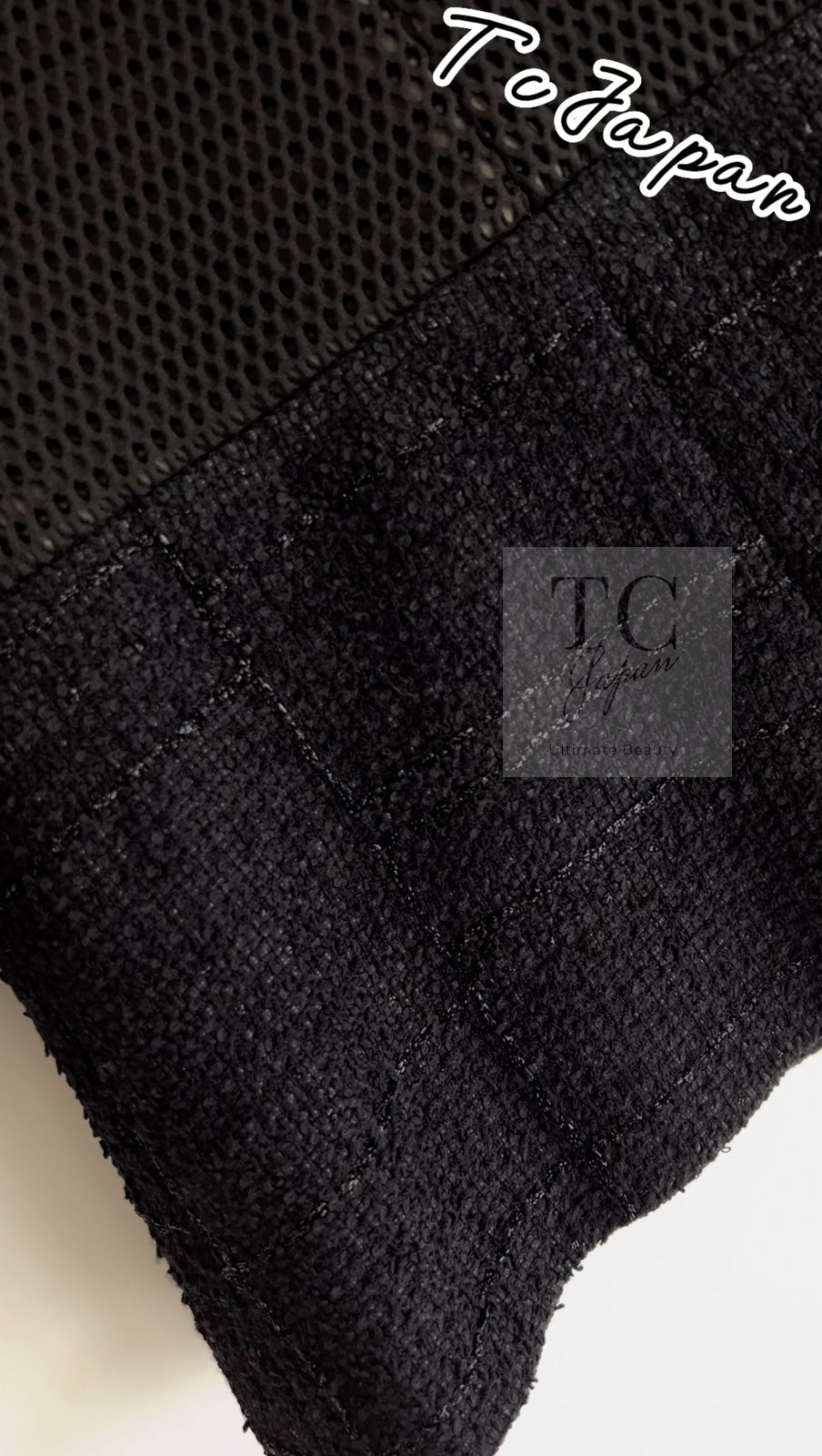 CHANEL 13S Black Pearl Button Mesh Jacket 38 シャネル ブラック パール ボタン メッシュ ジャケット 即発