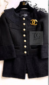 CHANEL 13S Black Pearl Button Mesh Jacket 38 シャネル ブラック パール ボタン メッシュ ジャケット 即発