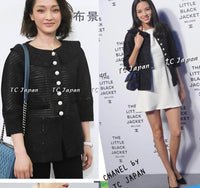 CHANEL 13S Black Pearl Button Mesh Jacket 38 シャネル ブラック パール ボタン メッシュ ジャケット 即発