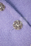 CHANEL 12C Lavender Purple CC Logo Button Tweed Jacket 34 シャネル ラベンダー パープル ココ ボタン ツイード ジャケット 即発