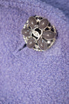 CHANEL 12C Lavender Purple CC Logo Button Tweed Jacket 34 シャネル ラベンダー パープル ココ ボタン ツイード ジャケット 即発