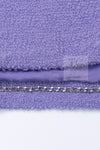CHANEL 12C Lavender Purple CC Logo Button Tweed Jacket 34 シャネル ラベンダー パープル ココ ボタン ツイード ジャケット 即発