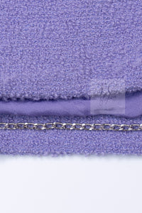 CHANEL 12C Lavender Purple CC Logo Button Tweed Jacket 34 シャネル ラベンダー パープル ココ ボタン ツイード ジャケット 即発
