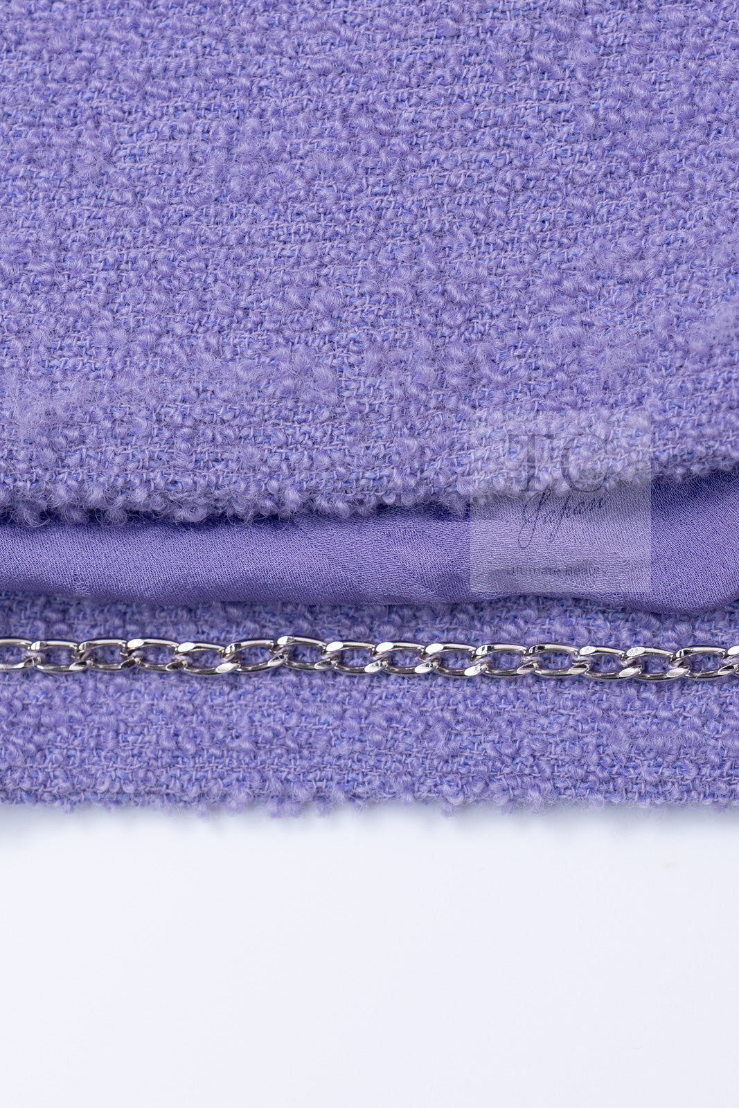 CHANEL 12C Lavender Purple CC Logo Button Tweed Jacket 34 シャネル ラベンダー パープル ココ ボタン ツイード ジャケット 即発