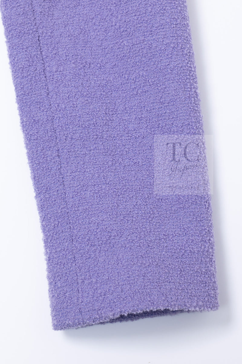 CHANEL 12C Lavender Purple CC Logo Button Tweed Jacket 34 シャネル ラベンダー パープル ココ ボタン ツイード ジャケット 即発