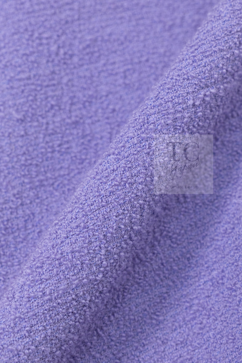 CHANEL 12C Lavender Purple CC Logo Button Tweed Jacket 34 シャネル ラベンダー パープル ココ ボタン ツイード ジャケット 即発