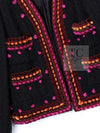 CHANEL 97A Vintage Brown Orange Pink Trim Wool Tweed Jacket 40 シャネル ヴィンテージ ブラウン オレンジ ピンク トリム ウール ツイード ジャケット 即発