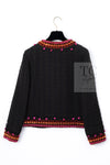 CHANEL 97A Vintage Brown Orange Pink Trim Wool Tweed Jacket 40 シャネル ヴィンテージ ブラウン オレンジ ピンク トリム ウール ツイード ジャケット 即発
