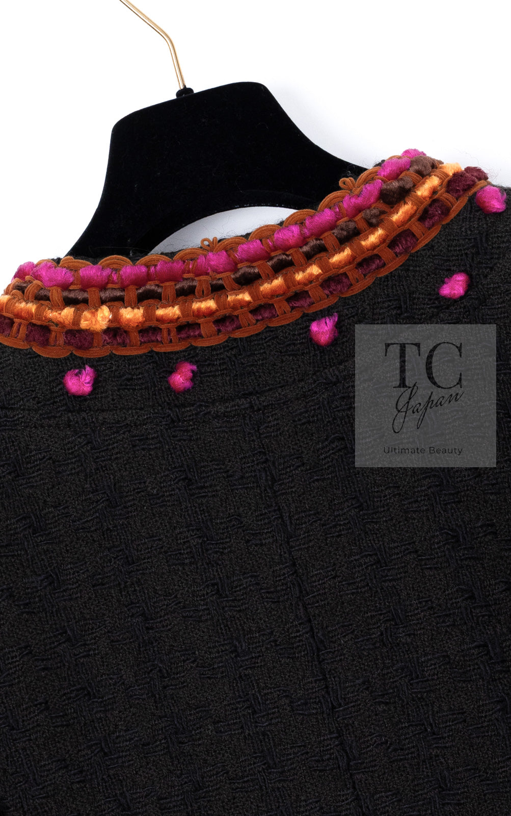 CHANEL 97A Vintage Brown Orange Pink Trim Wool Tweed Jacket 40 シャネル ヴィンテージ ブラウン オレンジ ピンク トリム ウール ツイード ジャケット 即発