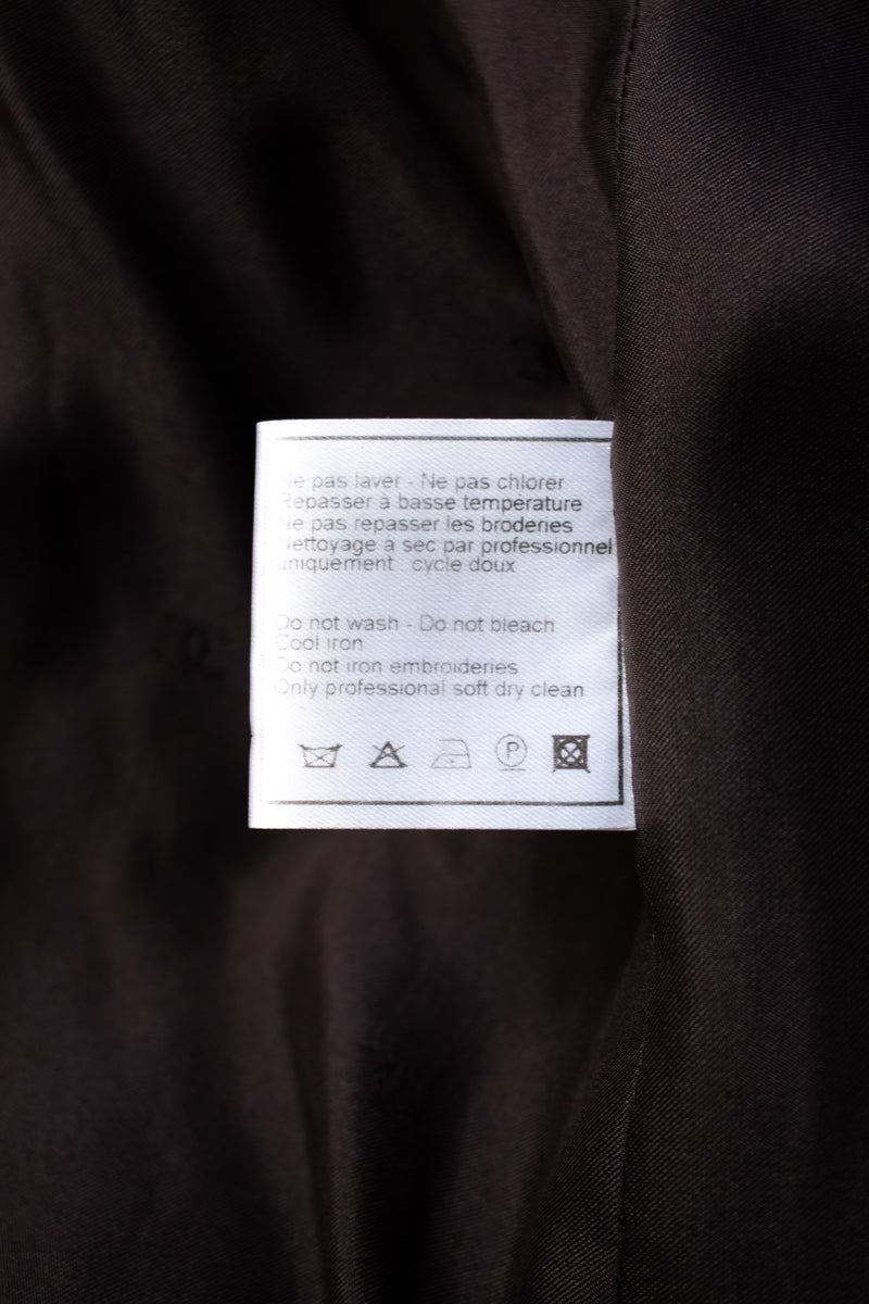 CHANEL 97A Vintage Brown Orange Pink Trim Wool Tweed Jacket 40 シャネル ヴィンテージ ブラウン オレンジ ピンク トリム ウール ツイード ジャケット 即発