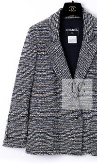 CHANEL 05S Gray Silvet Double Tweed Jacket 38 シャネル グレー シルバー ダブル ツイード ジャケット 即発