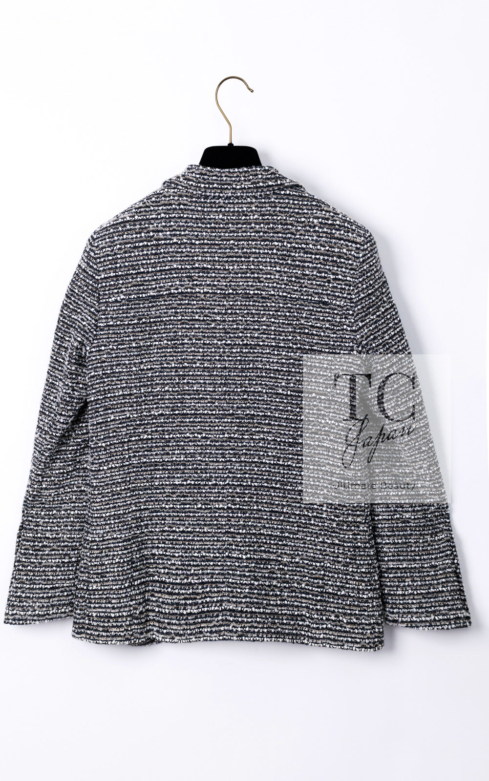 CHANEL 05S Gray Silvet Double Tweed Jacket 38 シャネル グレー シルバー ダブル ツイード ジャケット 即発