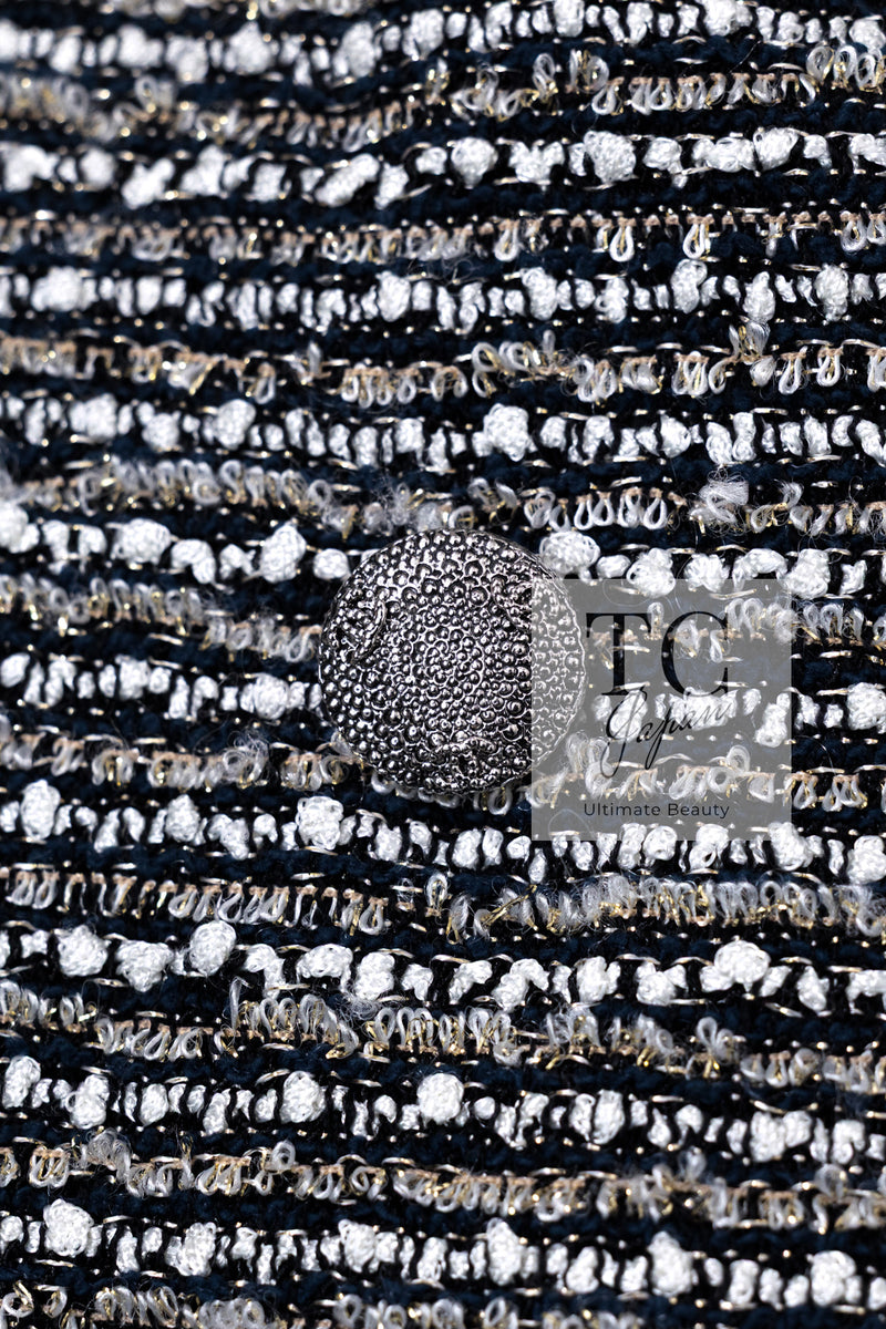 CHANEL 05S Gray Silvet Double Tweed Jacket 38 シャネル グレー シルバー ダブル ツイード ジャケット 即発